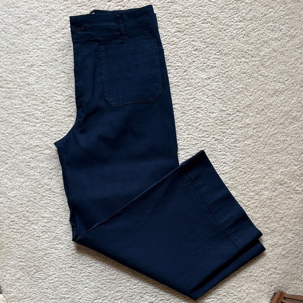 Maeve the Colette Magic Fabric Navy crop wide leg pant